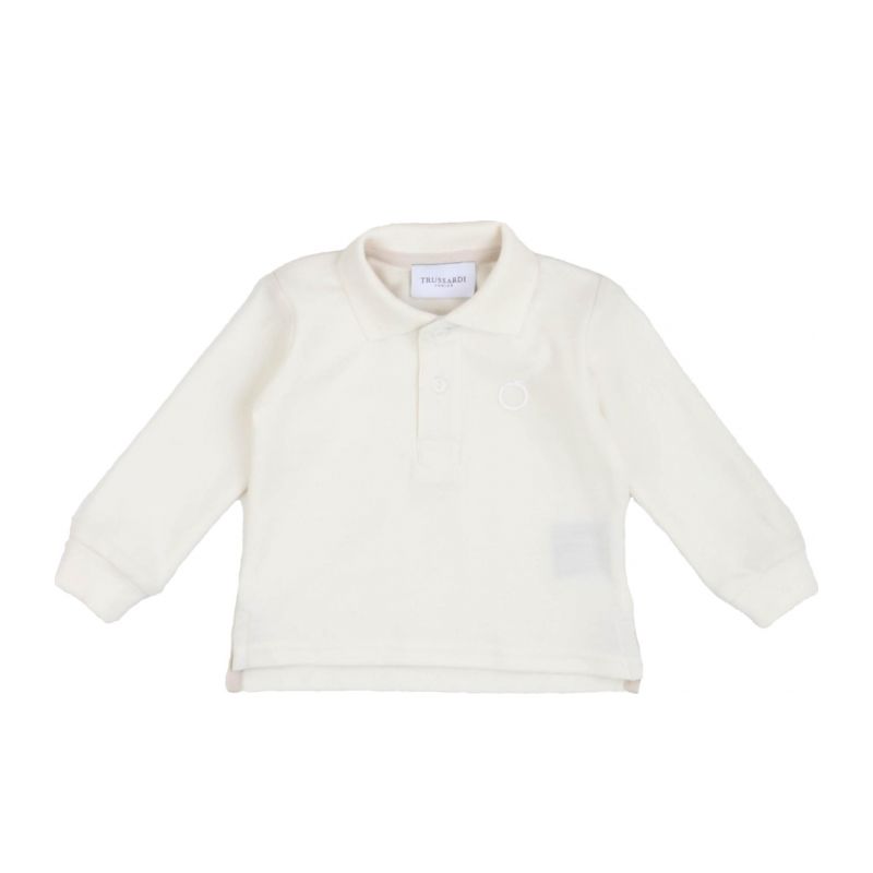 Детска тениска с яка момче TRUSSARDI TIA23013PO-MILK