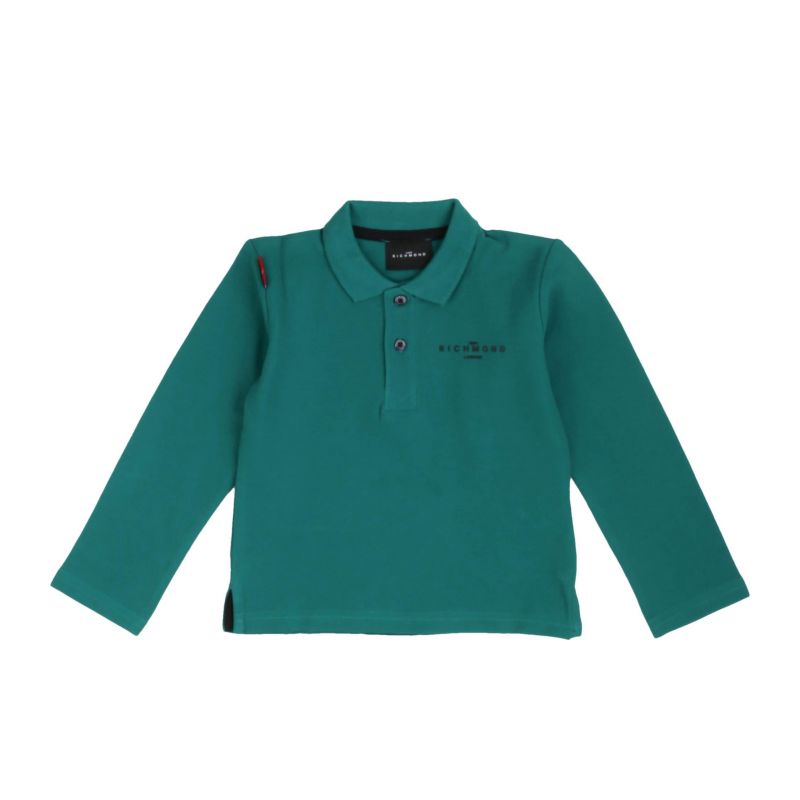 Детска тениска с яка момче JOHN RICHMOND RIA23005PO-GREEN-BLK