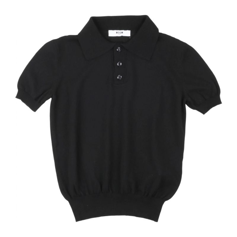 Детска тениска с яка момче MSGM S4MSJBJP209-110-NERO-BLACK