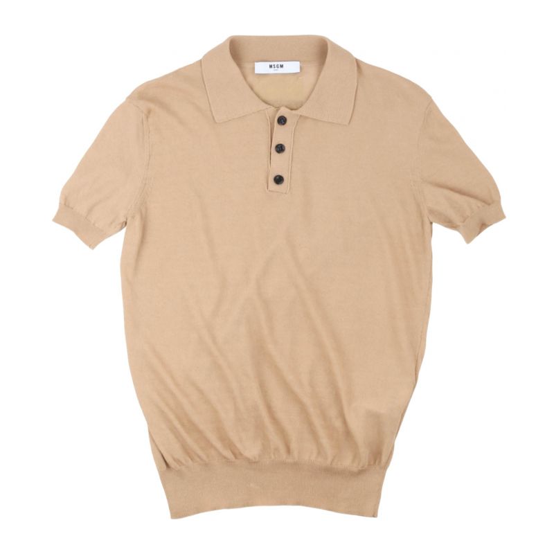 Детска тениска с яка момче MSGM S4MSJBJP209-015-BEIGE