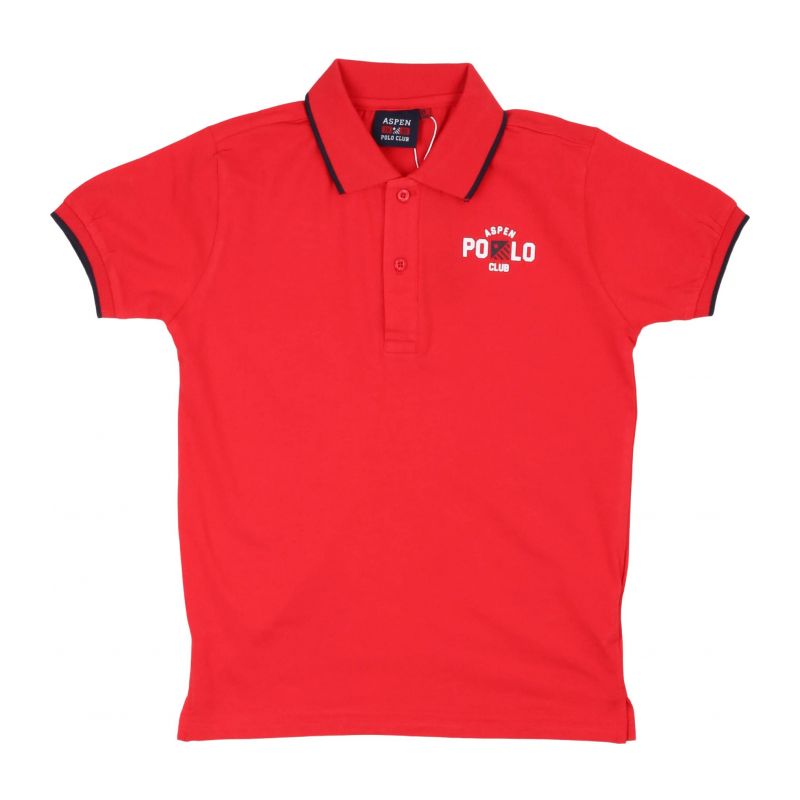 Детска тениска с яка момче ASPEN POLO CLUB 1036MP00055-RED