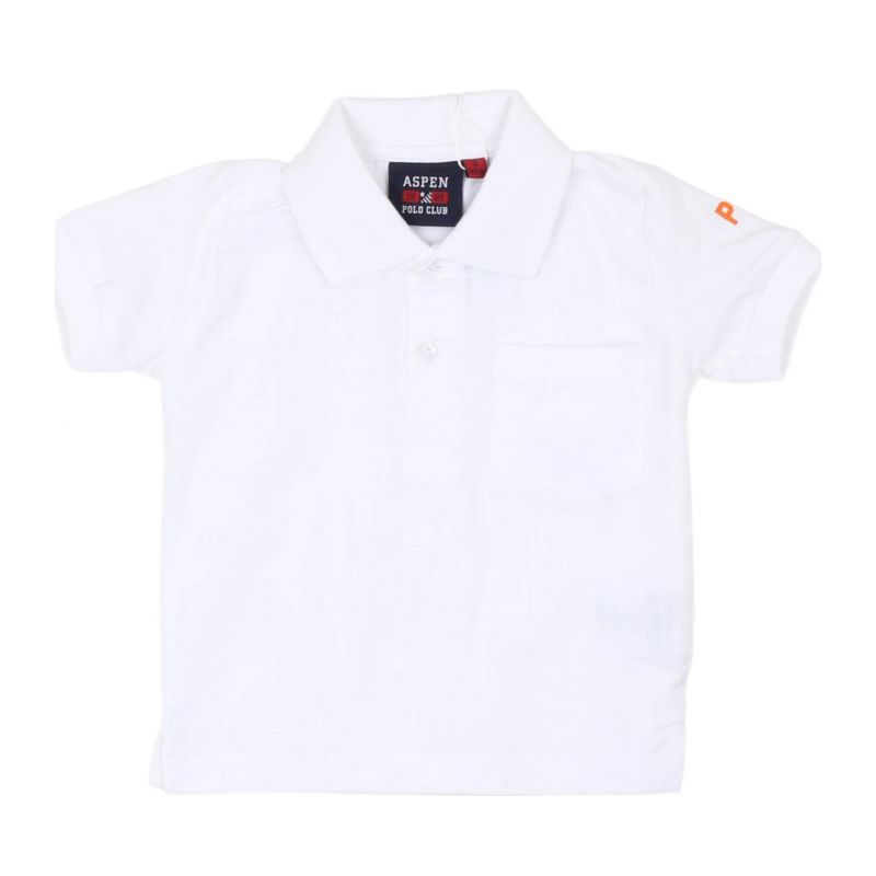 Детска тениска с яка момче ASPEN POLO CLUB 1076MP00023-WHITE