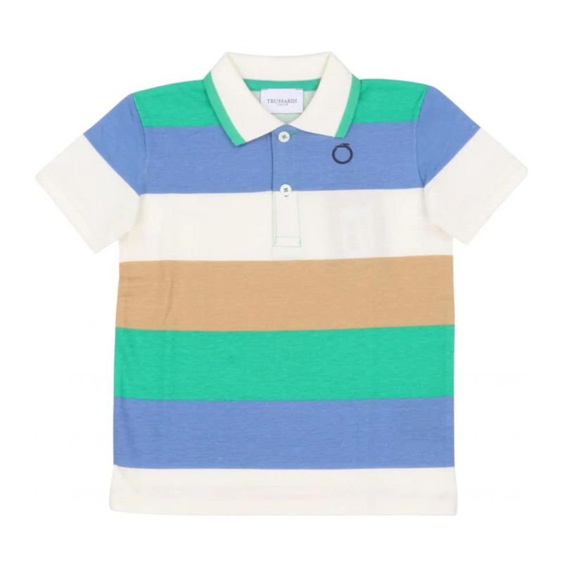 Детска тениска с яка момче TRUSSARDI TIP24073PO-S-BEIG-GRN