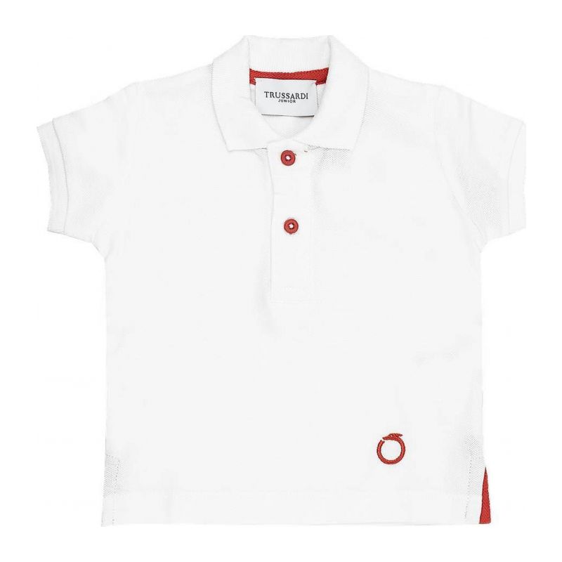 Детска тениска с яка момче TRUSSARDI TIP24019PO-WHITE-S-R