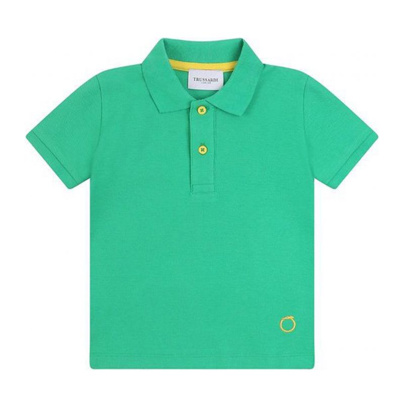 Детска тениска с яка момче TRUSSARDI TIP24019PO-GREEN-YELL