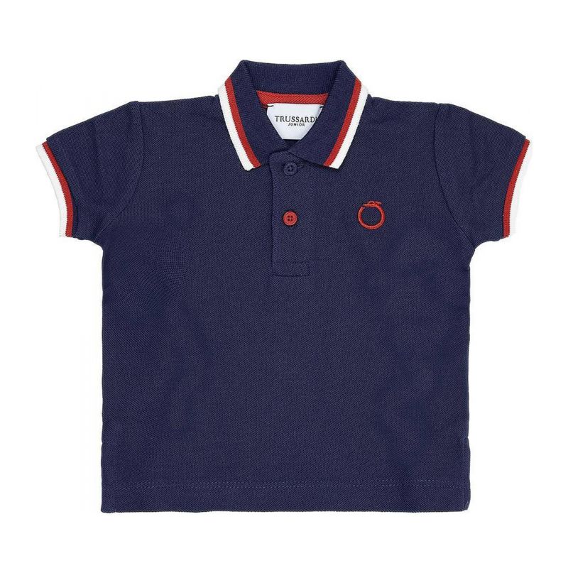 Детска тениска с яка момче TRUSSARDI TIP24007PO-BLUE-N-R-W