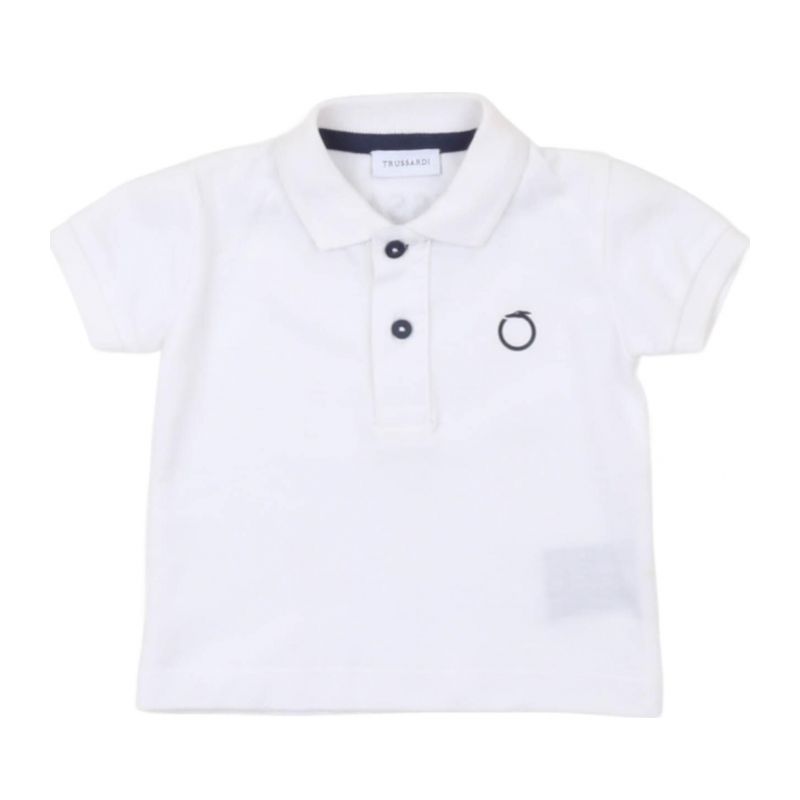 Детска тениска с яка момче TRUSSARDI TIP25014PO-WHITE