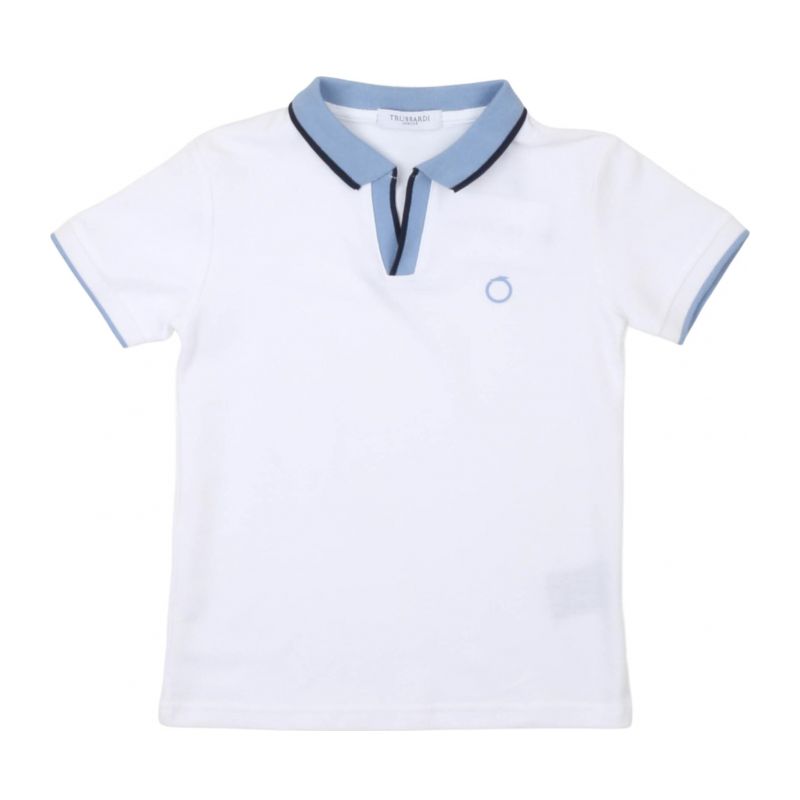Детска тениска с яка момче TRUSSARDI TBP25034PO-WHITE-AD