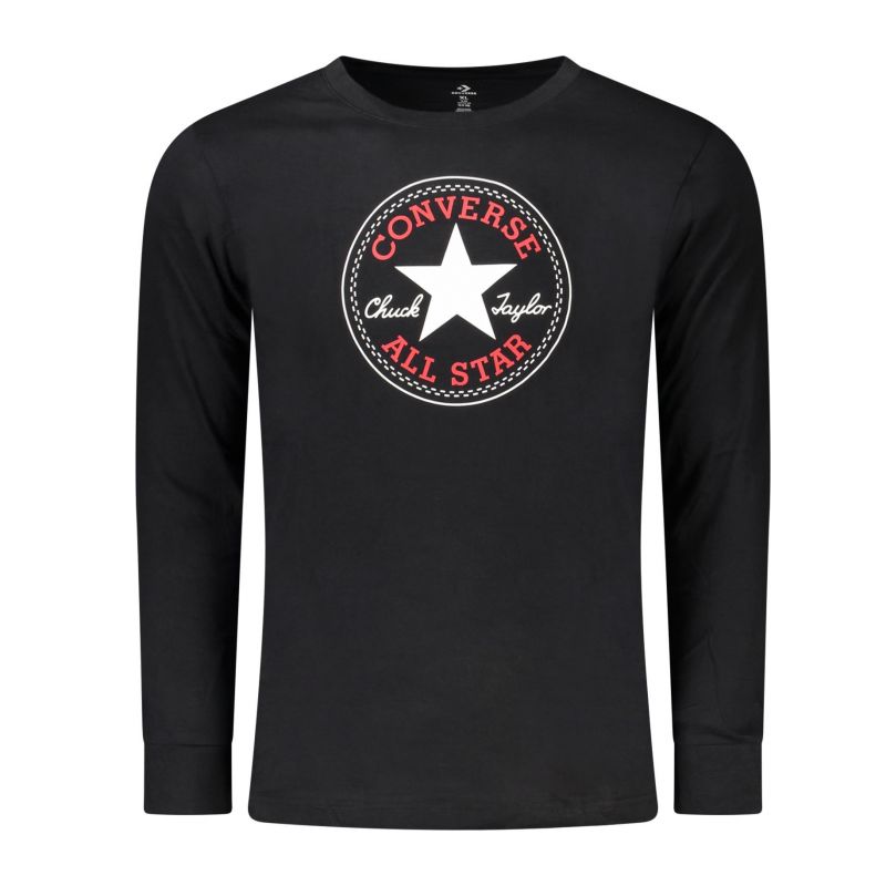 Детска черна тениска с дълъг ръкав  CONVERSE 966243_NE023