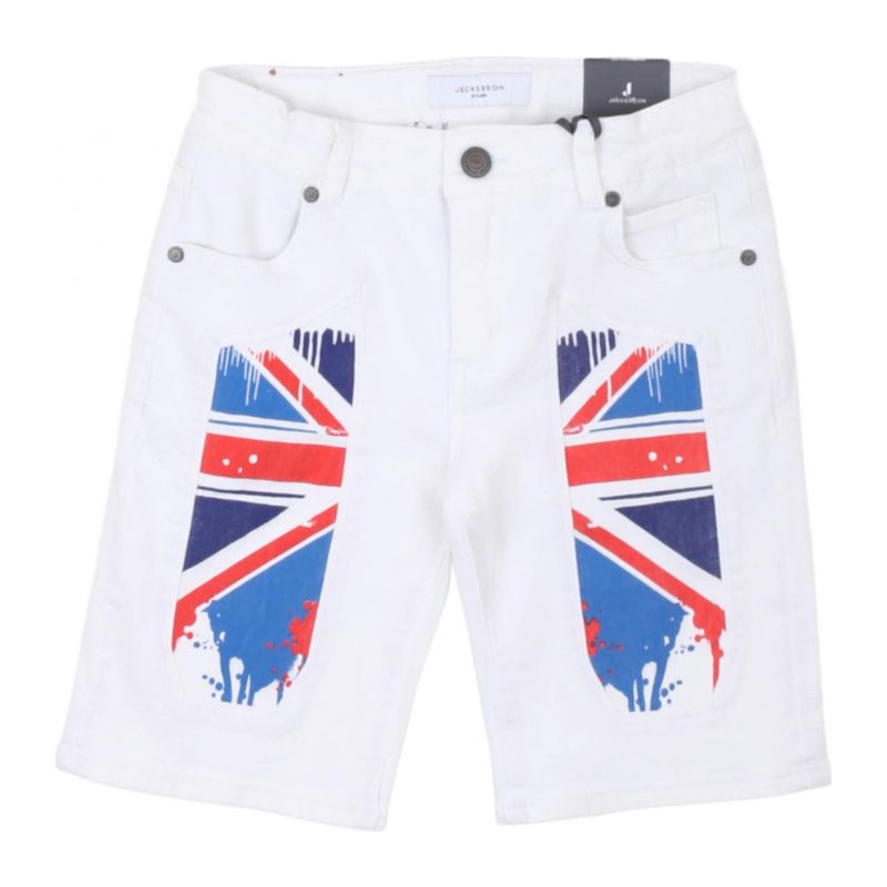 Детски къси панталони за момче JECKERSON 129PJMJS25-BIANCO