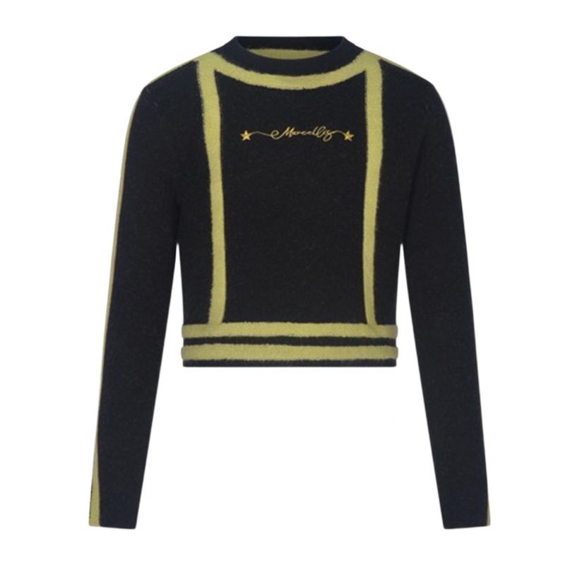 Детски пуловер момиче MARC ELLIS JMJSW00183-BLACK-LIME