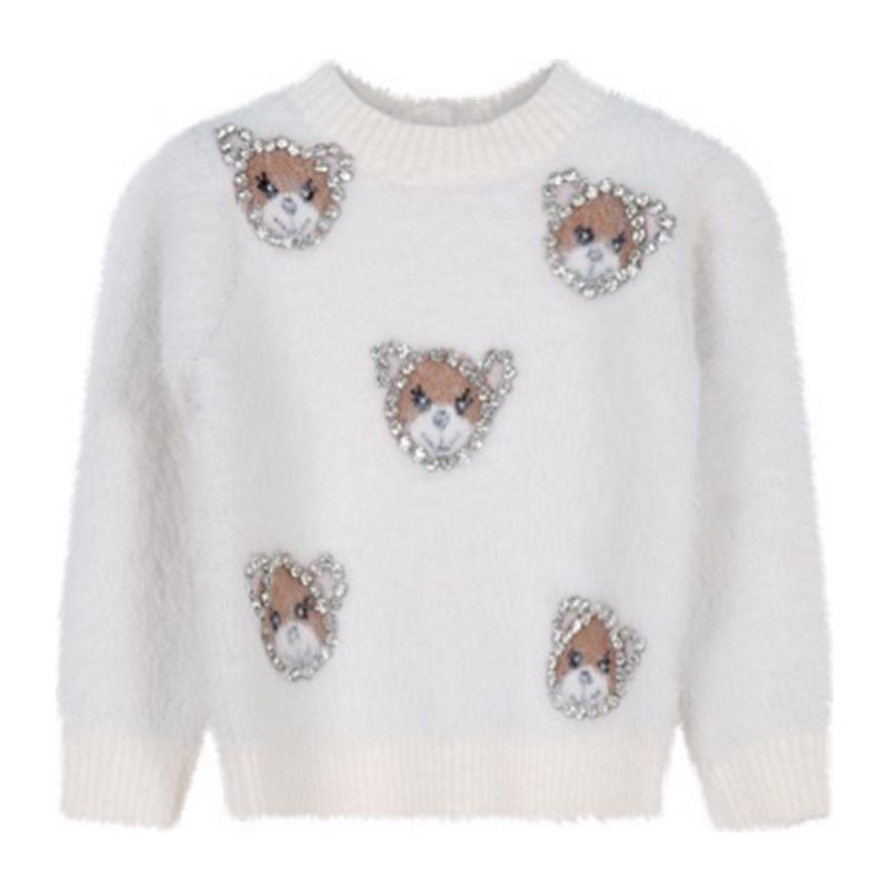 Детски пуловер момиче FUN&FUN FNSW00358-WHITE