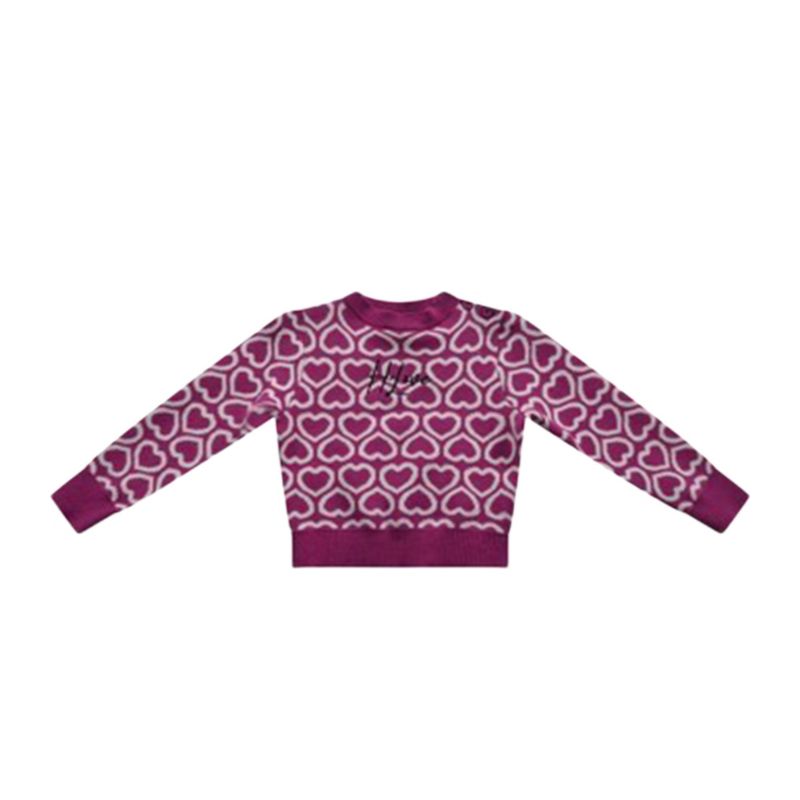 Детски пуловер момиче ODI ET AMO ONSW00364-MAGENTA-WHITE