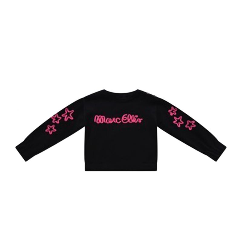 Детски пуловер момиче MARC ELLIS JMNSW00193-BLACK-FUCSIA