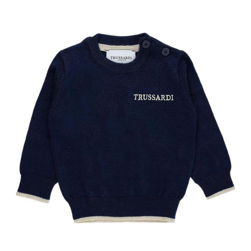 Детски пуловер момче TRUSSARDI TIA24004MA-BLUE-N-B-L