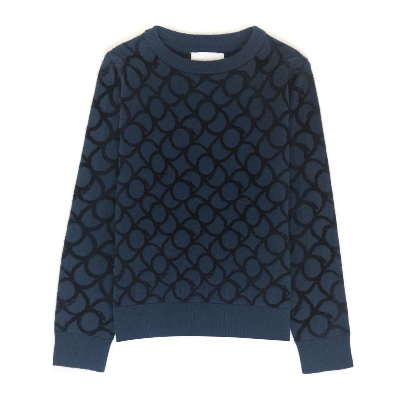 Детски пуловер момче TRUSSARDI TIA24062MA-L-BLUE-N-B