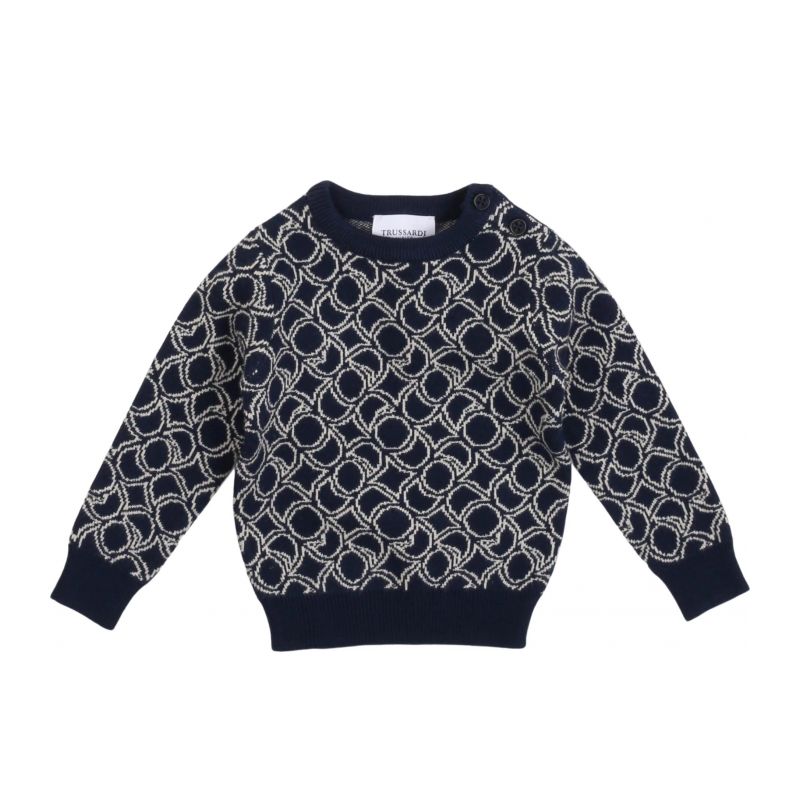 Детски пуловер момче TRUSSARDI TIA23121MA-M-POM-BLUE