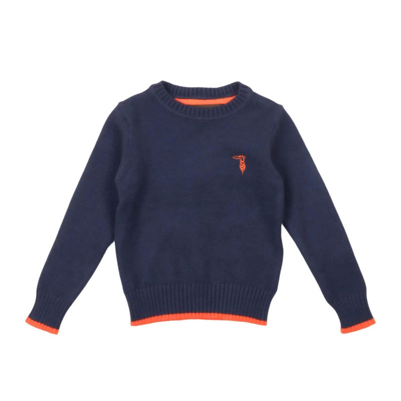 Детски пуловер момче TRUSSARDI TBA22039MA-BLUE-ENGLISH