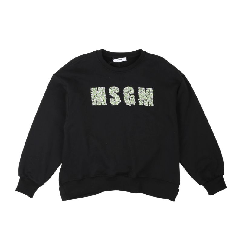 Детски суичър момиче MSGM S4MSJGSW118-110-NERO-BLACK