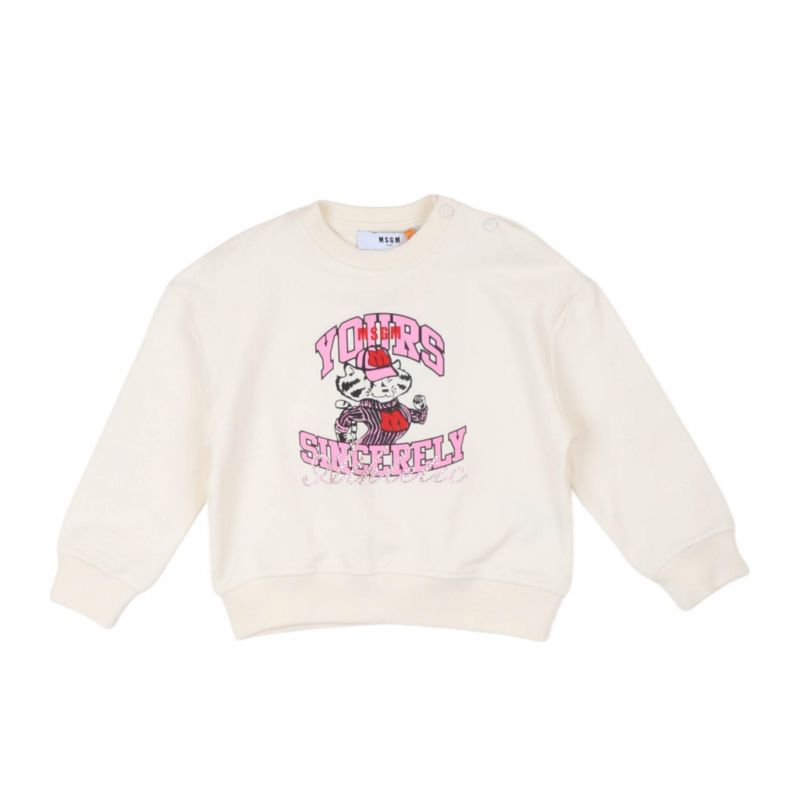 Детски суичър момиче MSGM F4MSNGSW038-013-CREMA