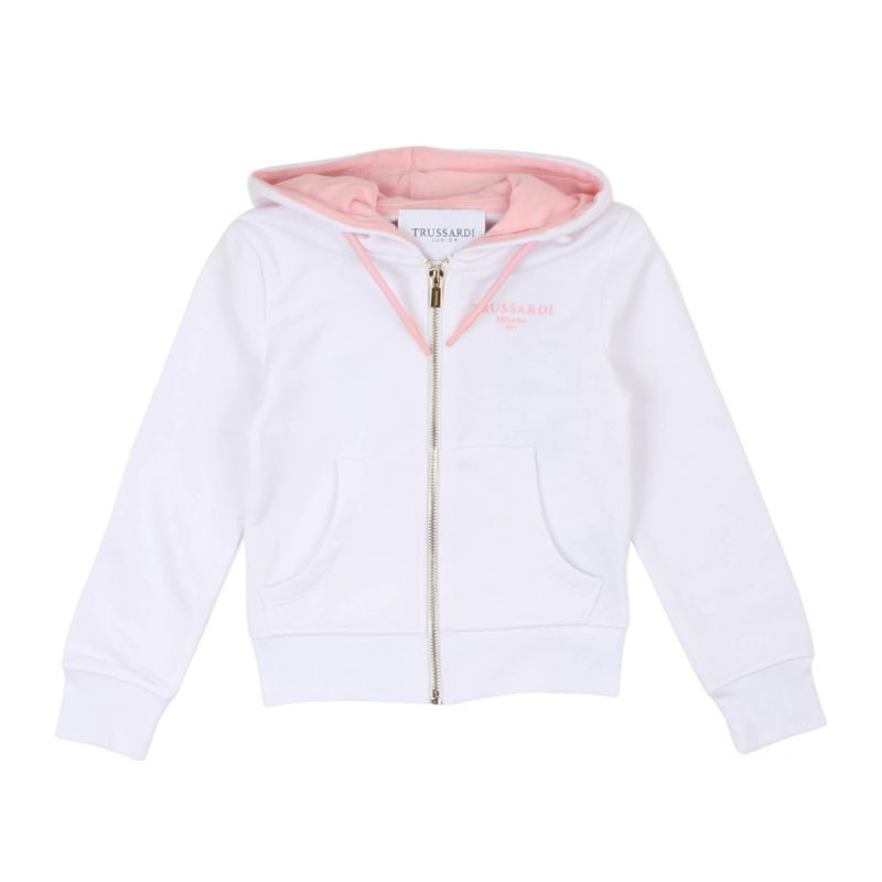 Детски суичър момиче TRUSSARDI TGP25003FE-WHITE-BL