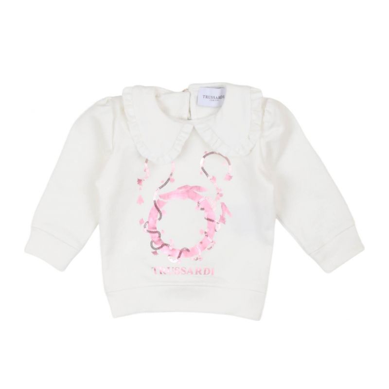 Детски суичър момиче TRUSSARDI TIA23061FE-MILK