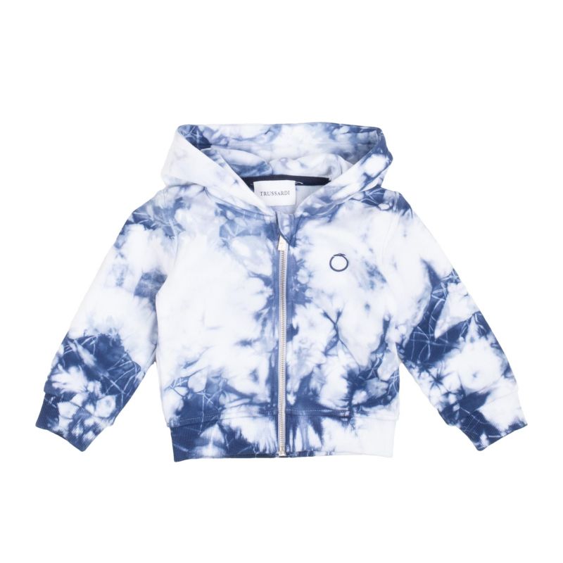 Детски суичър момче TRUSSARDI TIP23040FE-TIE-DYE-WHITE-BLUE