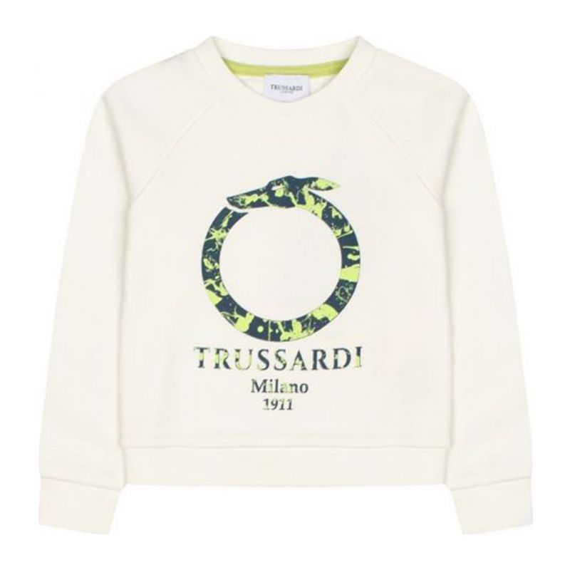 Детски суичър момче TRUSSARDI TIA24020FE-OFF-WHITE