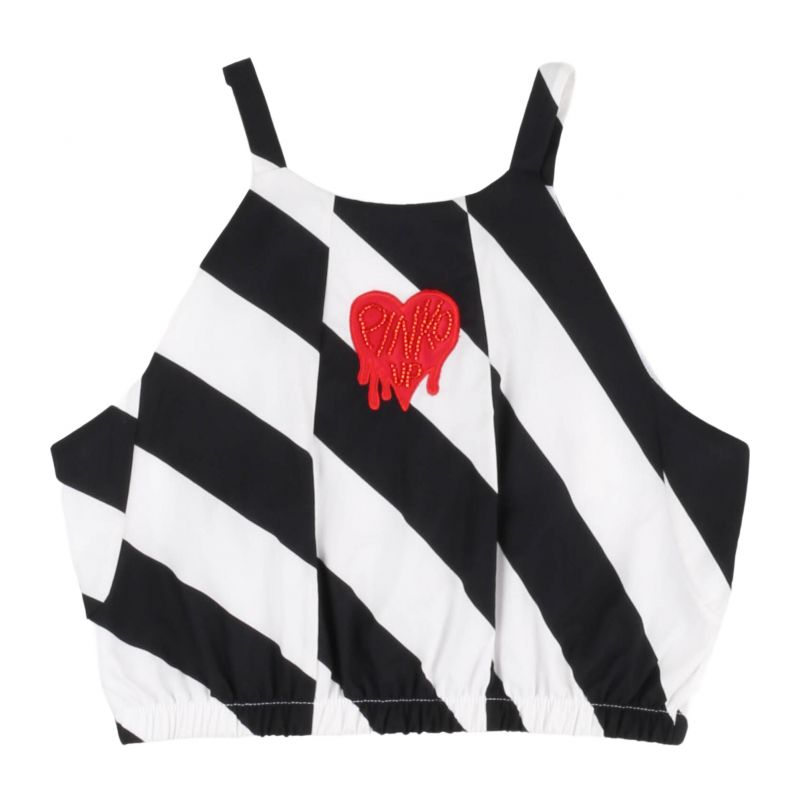 Детски топ момиче PINKO S4PIJGTO075-001-01-BIANCO-NERO