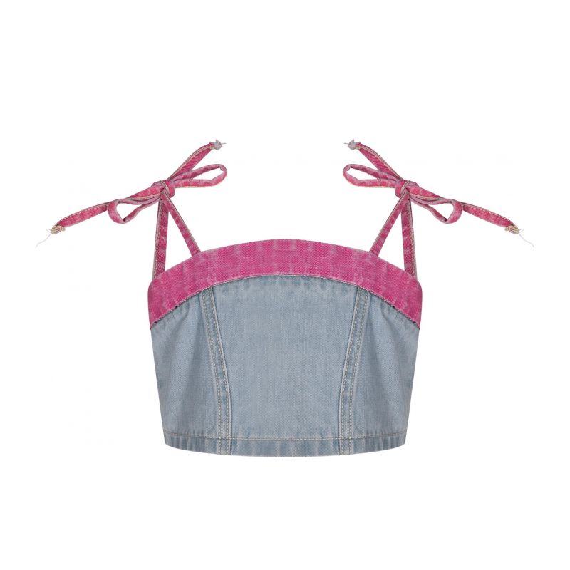 Детски топ момиче MARC ELLIS JMJTP01212-DENIM-FUCSIA