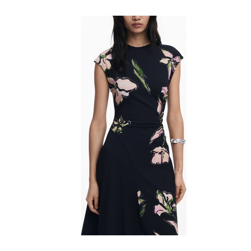 Дълга черна рокля за жени  DESIGUAL 25WWVK12_NE2000