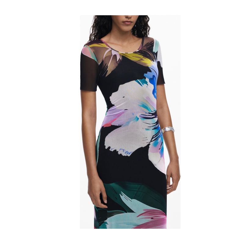 Дълга черна рокля за жени  DESIGUAL 25WWVK19_NE2000