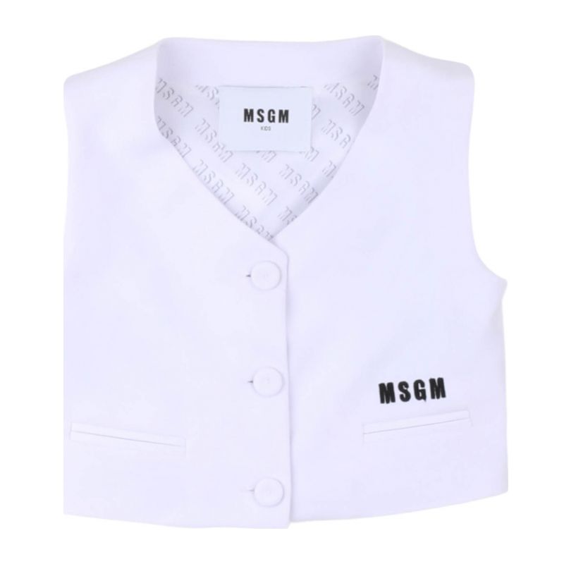 Жилетка за момиче MSGM S4MSJGVE157-001-BIANCO