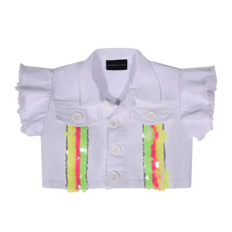 Жилетка за момиче MARC ELLIS JMNWA01546-WHITE