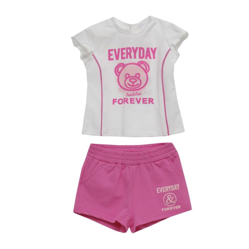 Комплект детски дрехи момиче FUN&FUN FNNCM14569-OFFWHITE-FUXIA