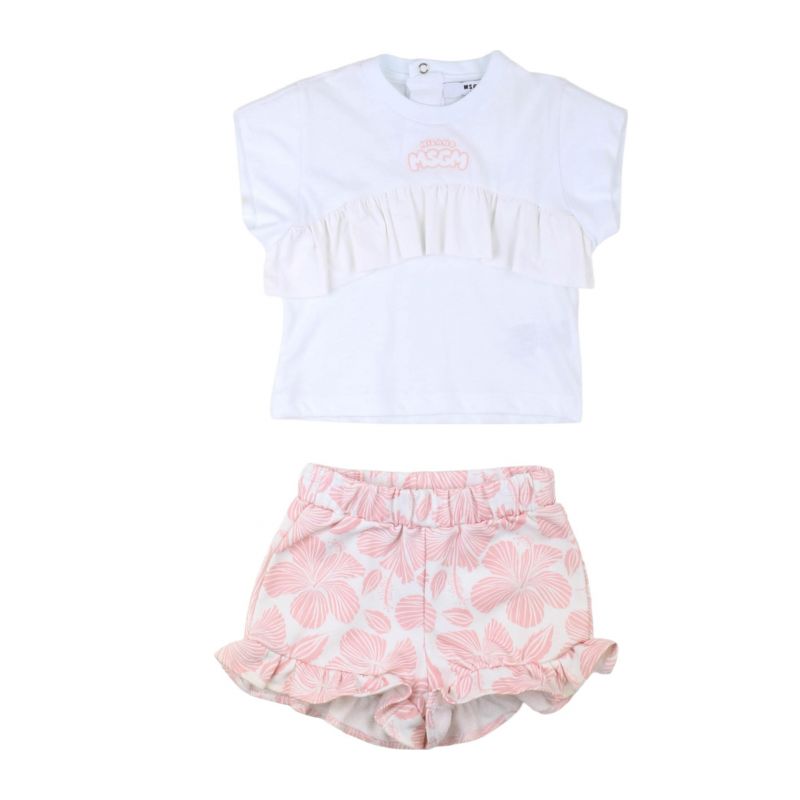 Комплект детски дрехи момче MSGM S4MSNGTR301-049-BIANCO-ROSA