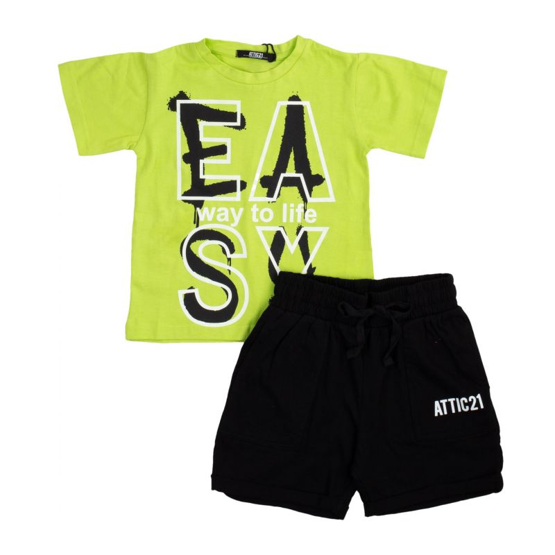 Комплект детски дрехи момче ATTIC 21 ATJCM13276-GREEN-BLACK