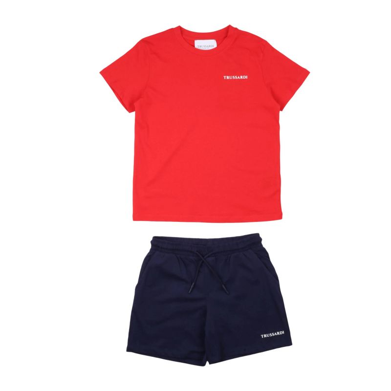 Комплект детски дрехи момче TRUSSARDI XBP25007CJ-RED-SEA-BL