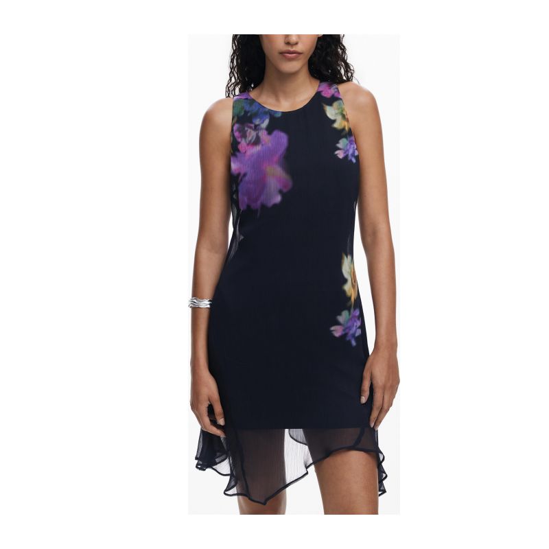 Къса рокля за жени в черно DESIGUAL 25WWVW30_NE2000