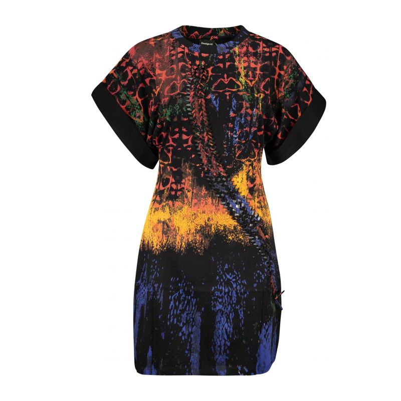 Къса рокля за жени в черно DESIGUAL 26SWVK13_NE9019