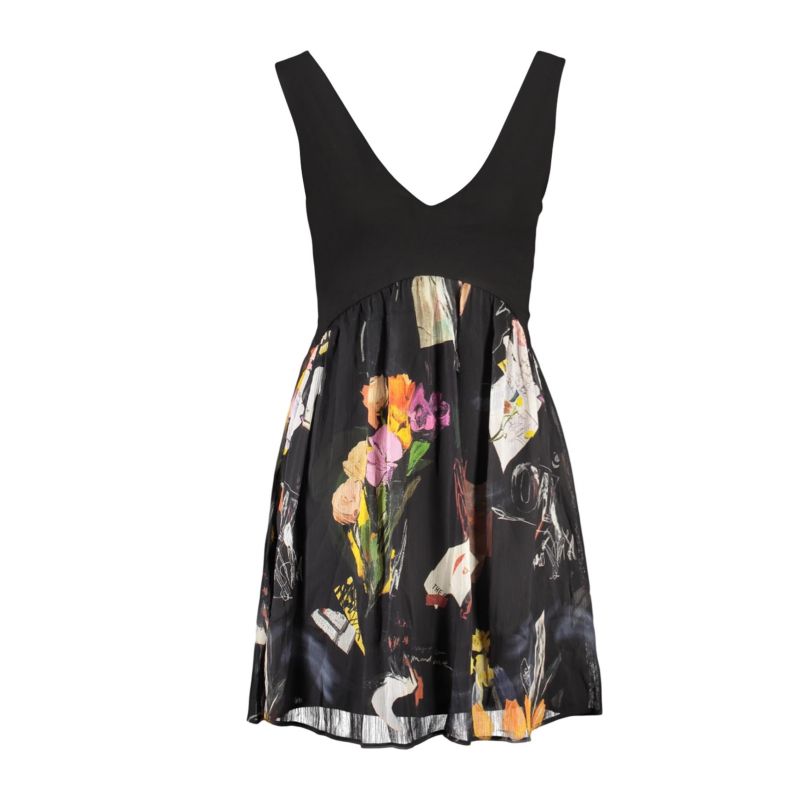 Къса рокля за жени в черно DESIGUAL 26SWVW47_NE2000