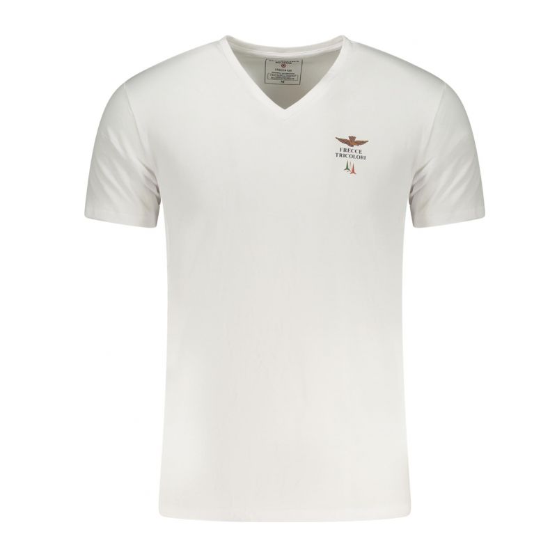 Мъжка бяла тениска за открито  AERONAUTICA MILITARE SCOTI006J508_BI73009