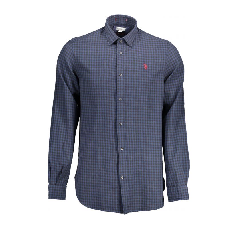 Мъжка поло тениска с дълъг ръкав, американска, син U.S. POLO 6408153307_A3D8AAB_BLU873