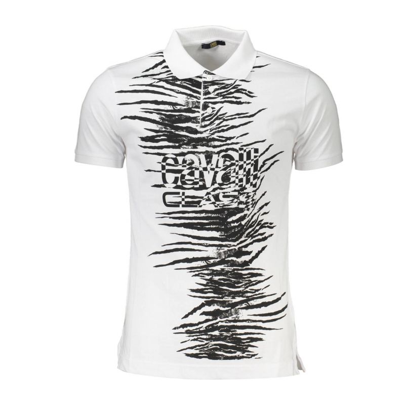 Мъжка поло тениска с къс ръкав , бяла CAVALLI CLASS QXT64EKB010_F9AE7A0_BIANCO0005