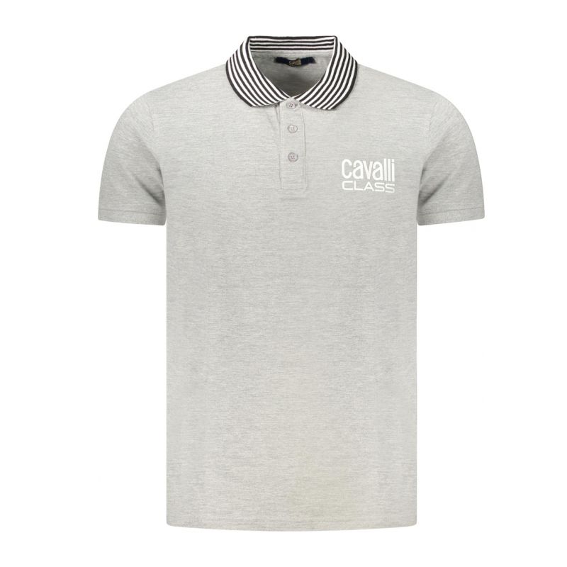 Мъжка поло тениска с къс ръкав , сива CAVALLI CLASS TXT64EKB002_GR05001