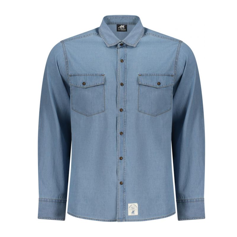 Мъжка риза с дълъг ръкав us grand, синя U.S. GRAND AU02835POSTER_AZA2000