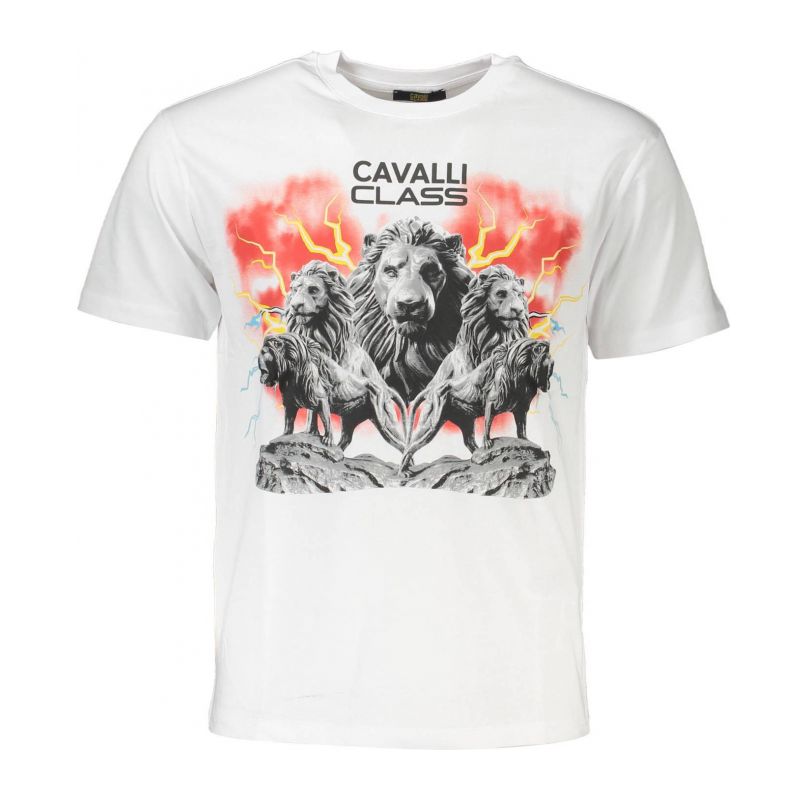 Мъжка тениска CAVALLI CLASS QXT60F-JD060_BIANCO_00053