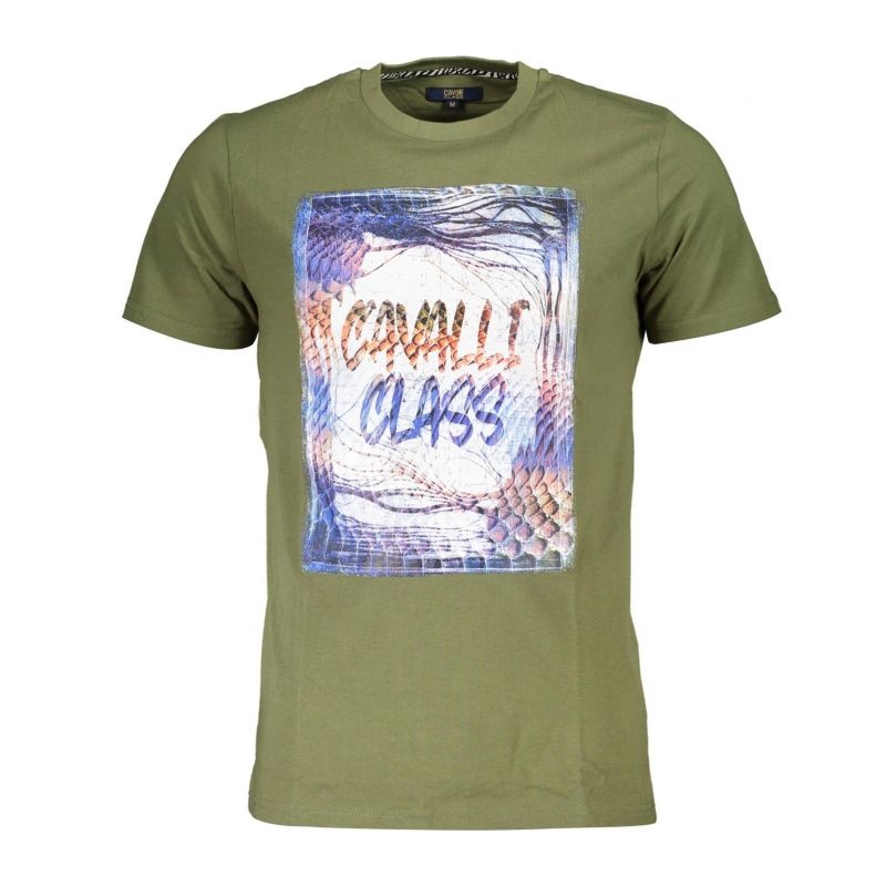 Мъжка тениска с дълъг ръкав , зелена CAVALLI CLASS QXT61OJD060_12EA914_VERDE04050