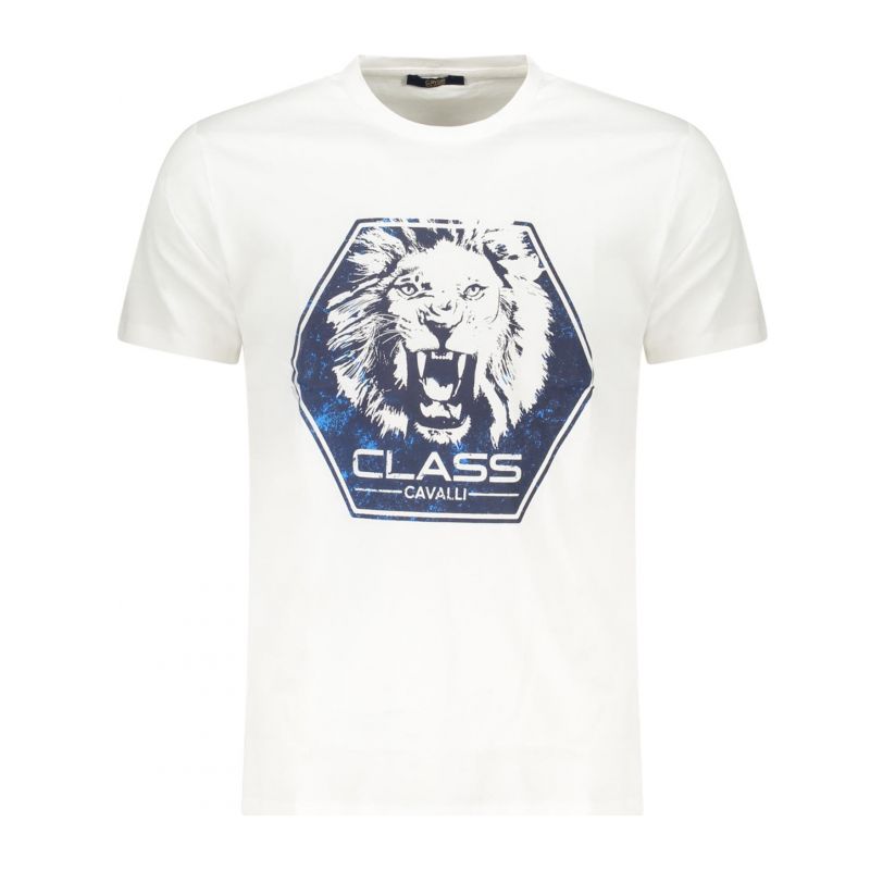 Мъжка тениска с къс ръкав , бяла CAVALLI CLASS TXT60PJD060_BI00533