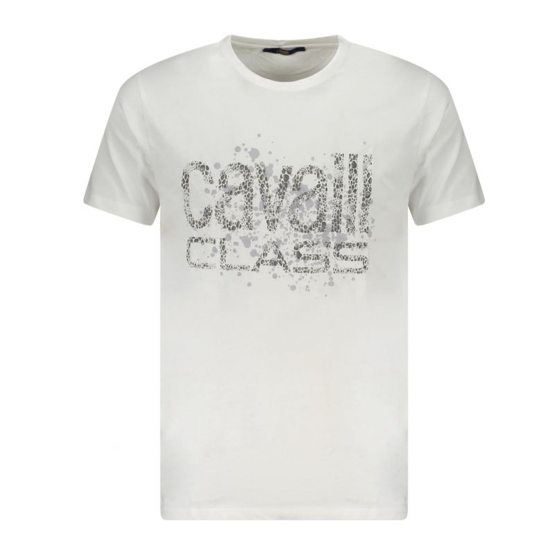 Мъжка тениска с къс ръкав , бяла CAVALLI CLASS TXT60DJD060_BI00533